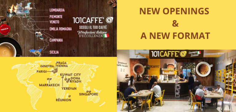 Fase 2. 101 CAFFE’ riparte ampliando la rete dei negozi in Italia e all’estero