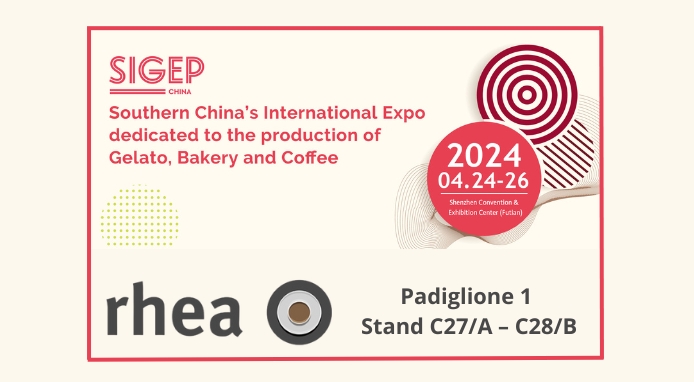 Rhea al Sigep Shenzhen 2024 con macchine da caffè Made in Italy